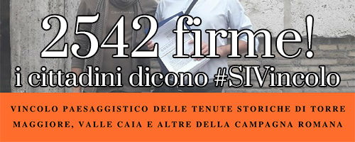 2542 firme raccolte: i cittadini dicono #SIVincolo