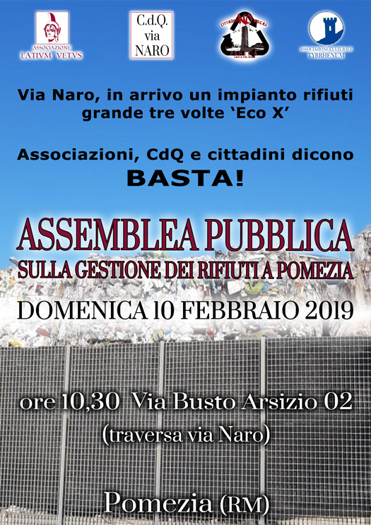 Assemblea Pubblica a Pomezia domenica 10 febbraio 2019